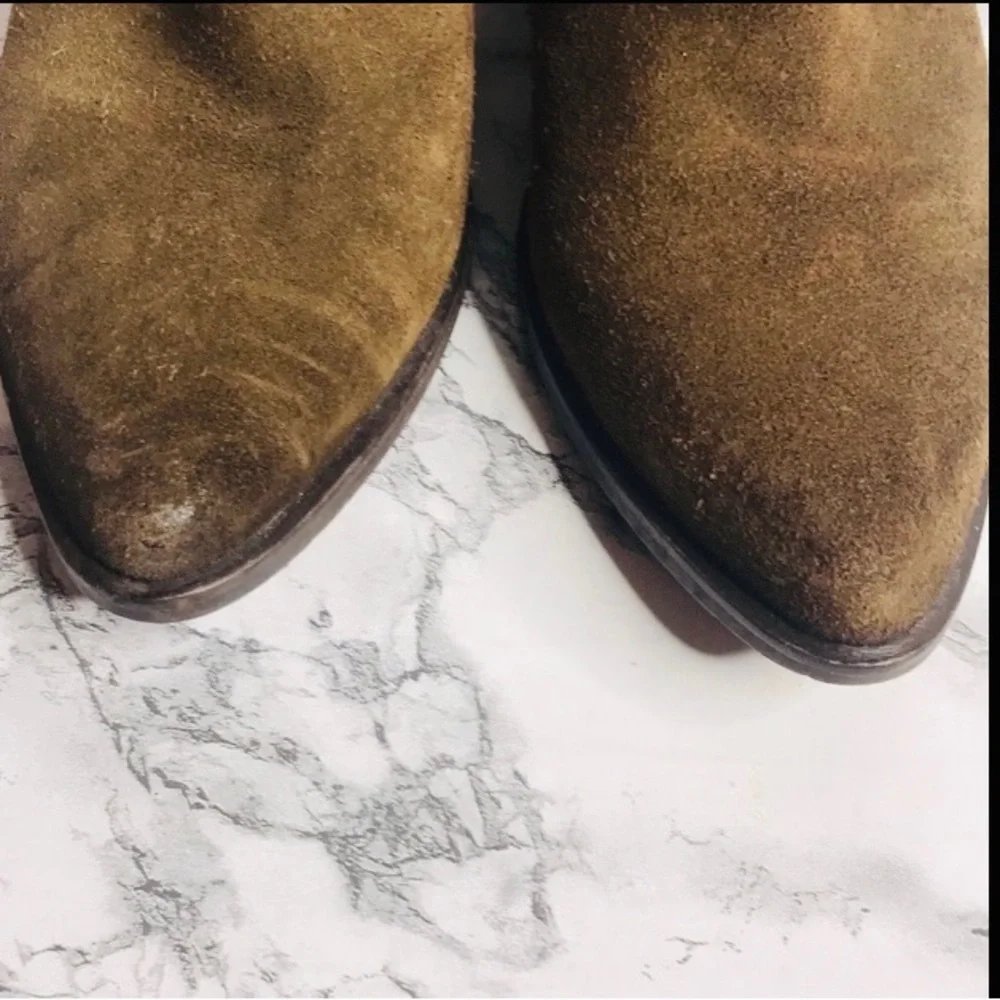 Steve Madden Olive Brown Pierce Suede Ankle Boots